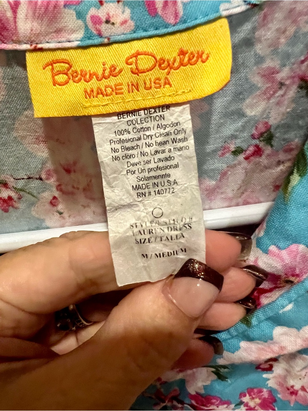 Bernie Dexter Turquoise Floral Cotton Dress
